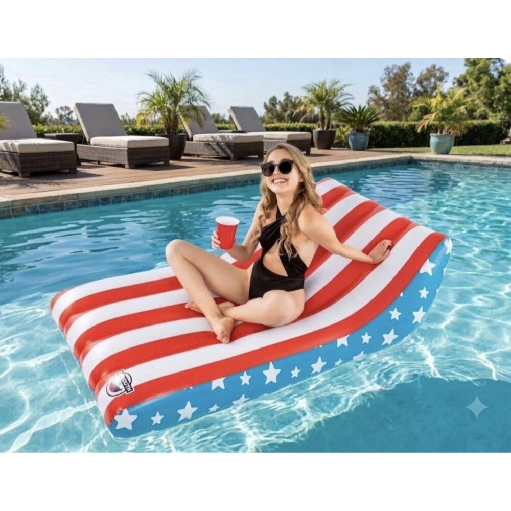 Americana Pool Lounger by Sun N Splash (Inflatable) America Flag 4th July New
